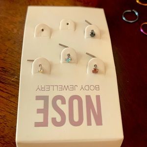 L shaped nose pin 4 different colors